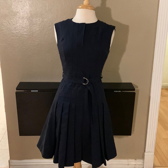 Tara Jarmon Dresses & Skirts - Tara Jarmon Paris navy blue pleated dress size 36 (XS) US size 4. Pre-owned
